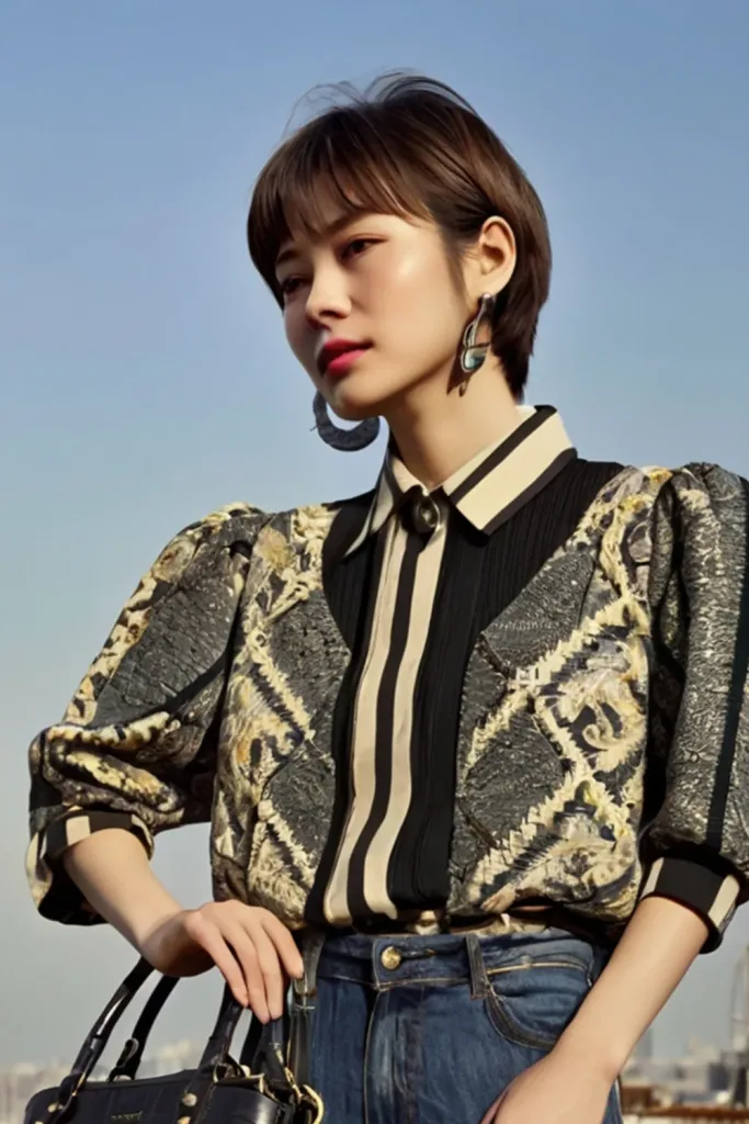 pixie cut short haircut dark hair young girl